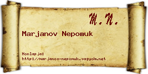 Marjanov Nepomuk névjegykártya